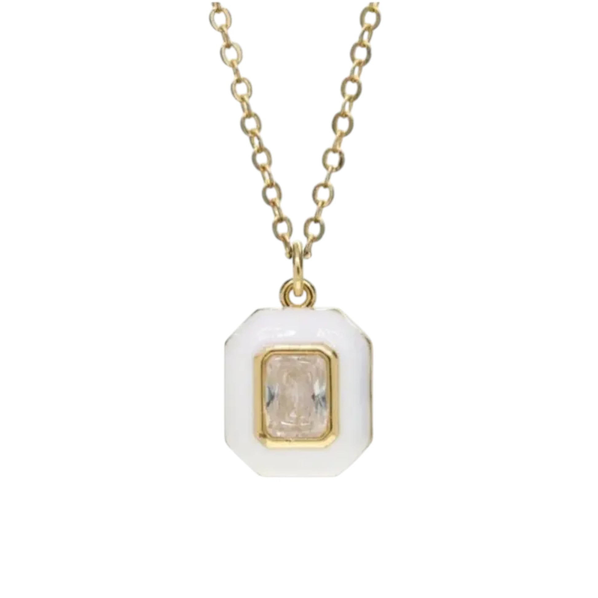 White O Stone Necklace