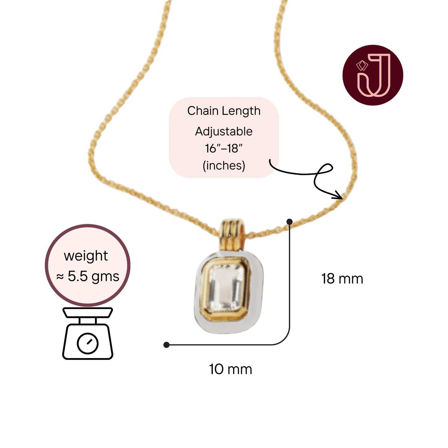 White O Stone Necklace