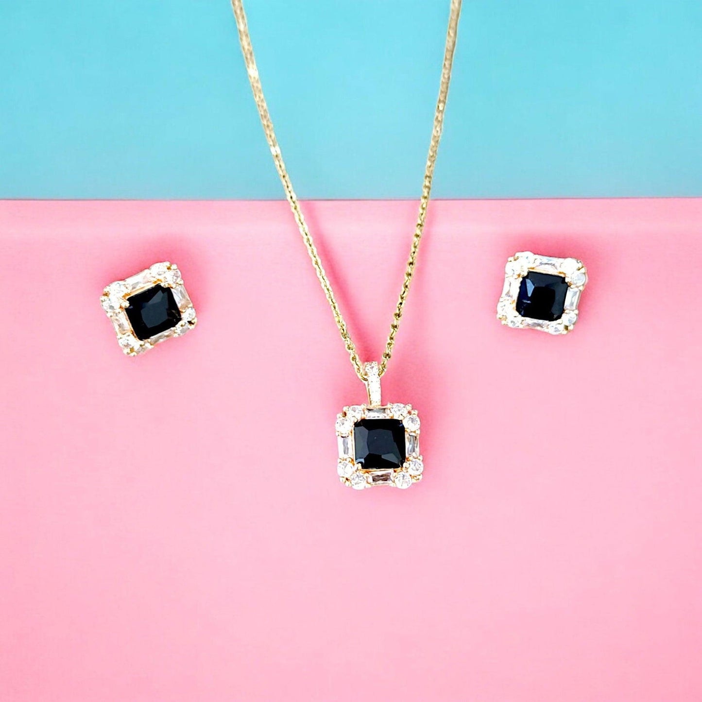 Black Gemstone Jewelry Set