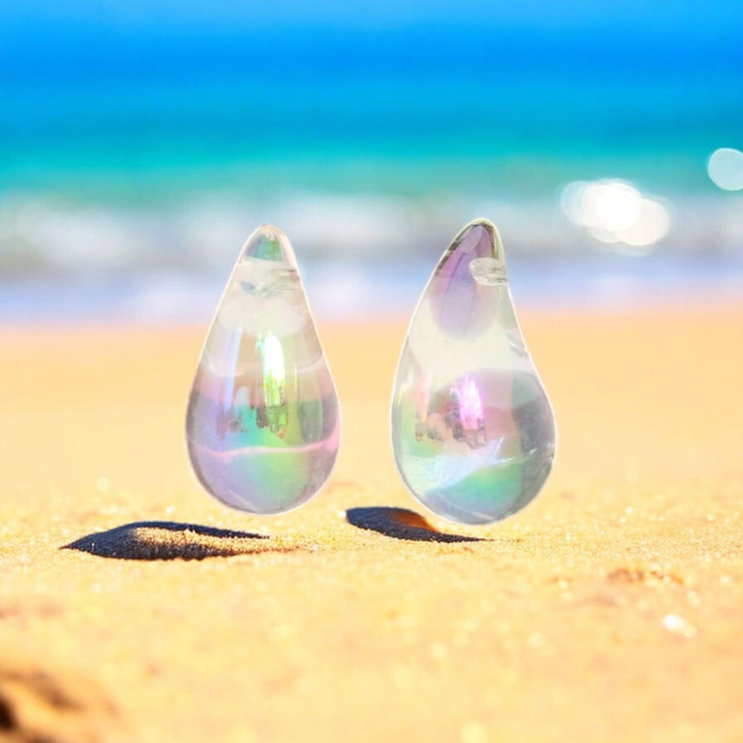 Pack of 5 Teardrop Resin Stud Earrings