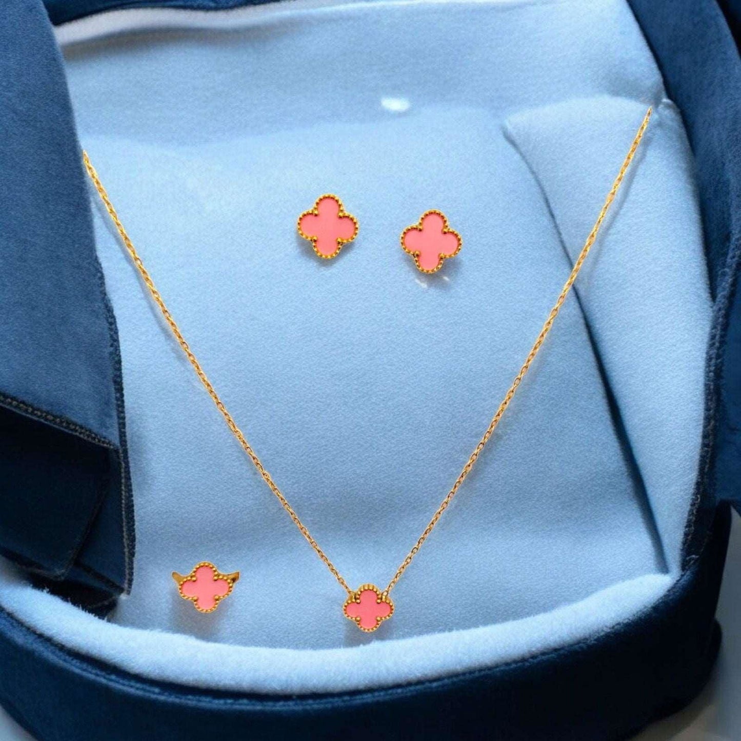 Pink Clover Jewelry Set