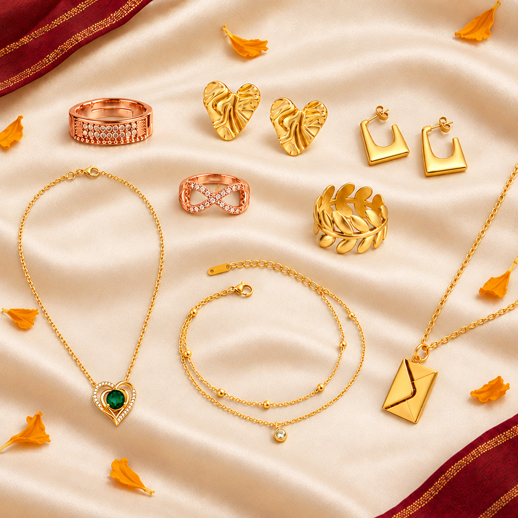 JESPARA Dussehra eight-piece jewellery collection