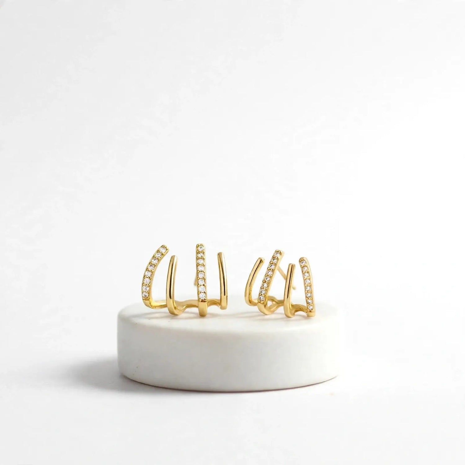 Golden Bloom | Crystal Stud Earrings