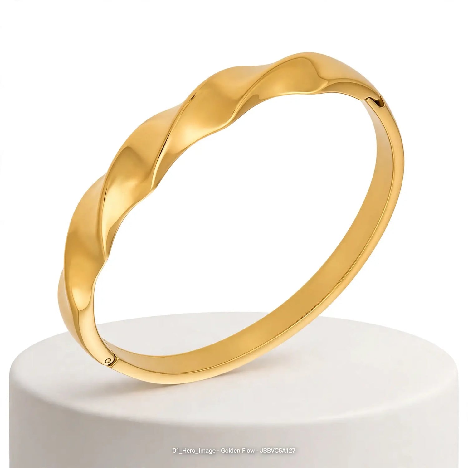 Golden Flow | Twist Wave Gold Bracelet