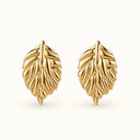 Golden Poise | Leaf Motif Stud Earrings