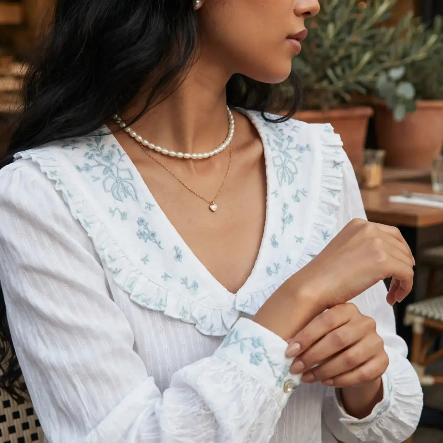 Blush Bond | White Pearl Heart Pendant Necklace