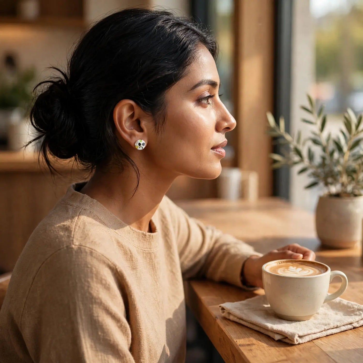 Ethereal Bloom | Brass Butterfly Stud Earrings