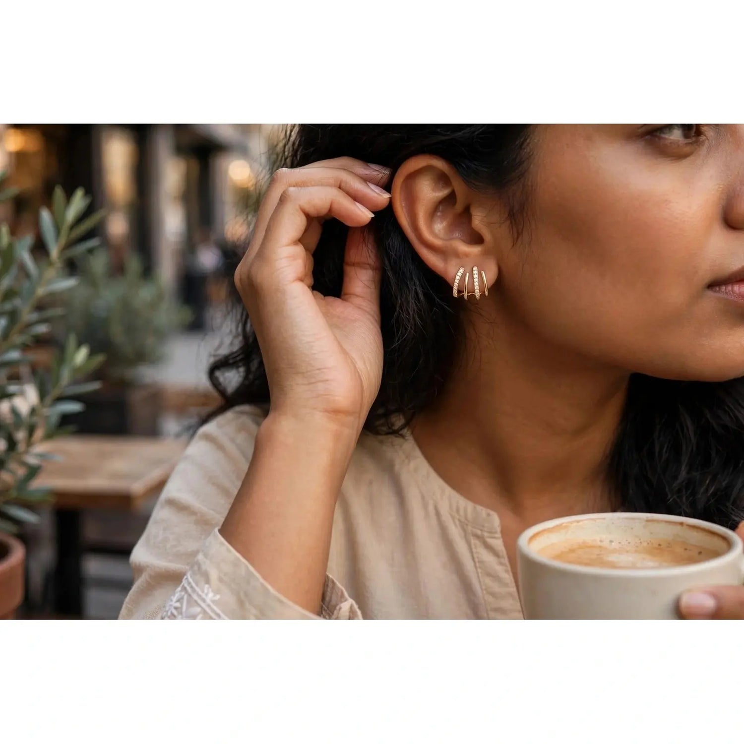 Golden Bloom | Crystal Stud Earrings