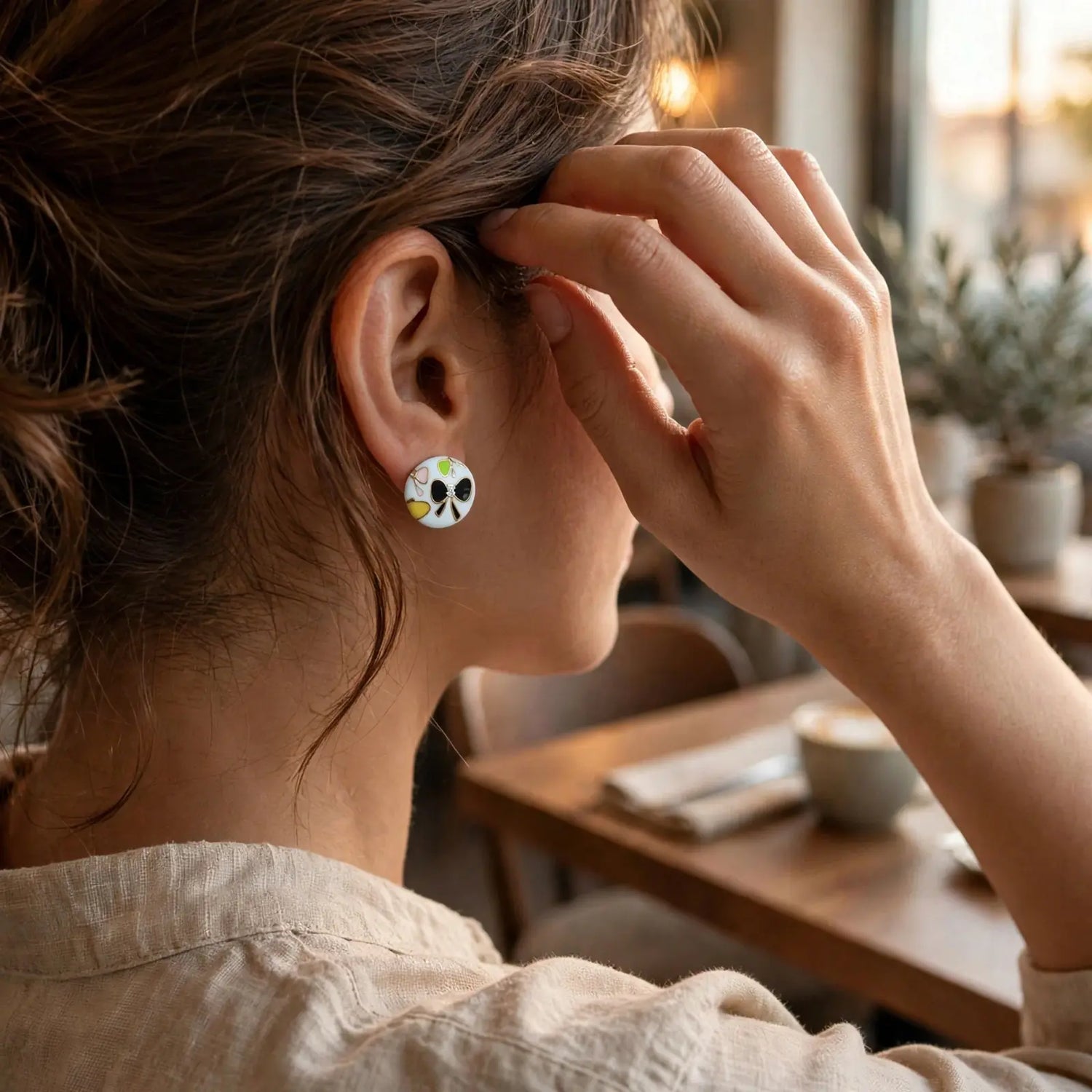 Ethereal Bloom | Brass Butterfly Stud Earrings