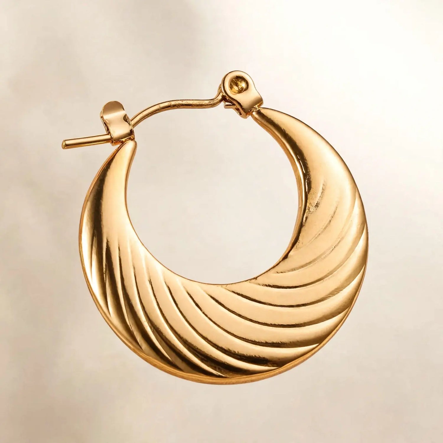 Golden Drift | Sculpted Wave Hoop Earrings