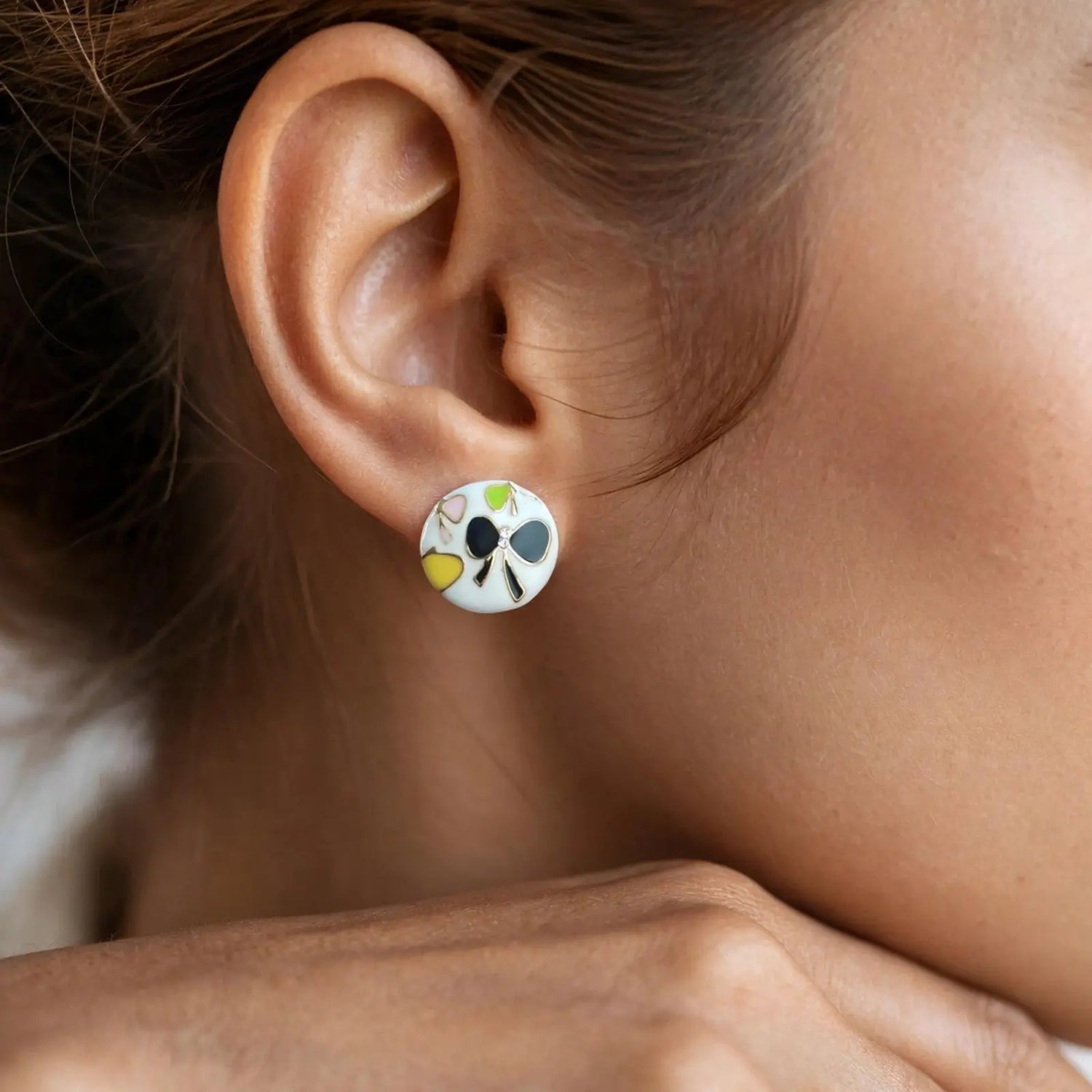 Ethereal Bloom | Brass Butterfly Stud Earrings