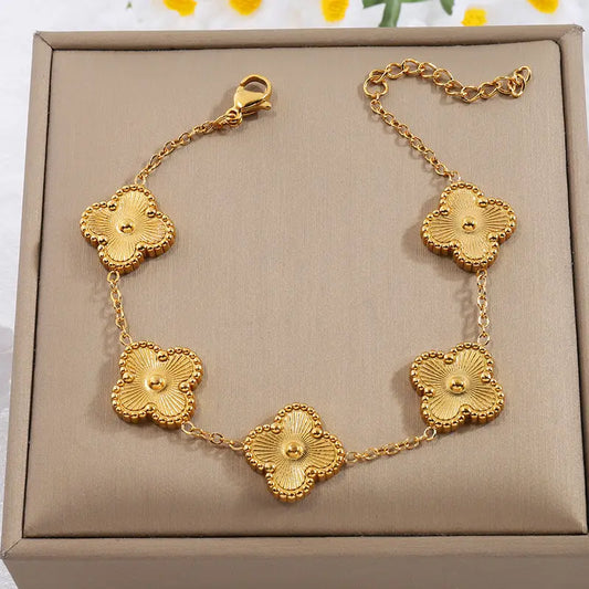 5 Gold Clover Gold Loose Bracelet