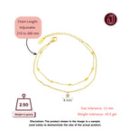 Anklet with dimensions and weight details.