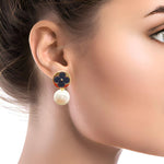 Black Clover Pearl Drop Earrings
