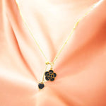 Black Flower Pendant Necklace
