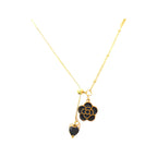 Black Flower Pendant Necklace