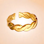 Braided Gold Cuff Ring