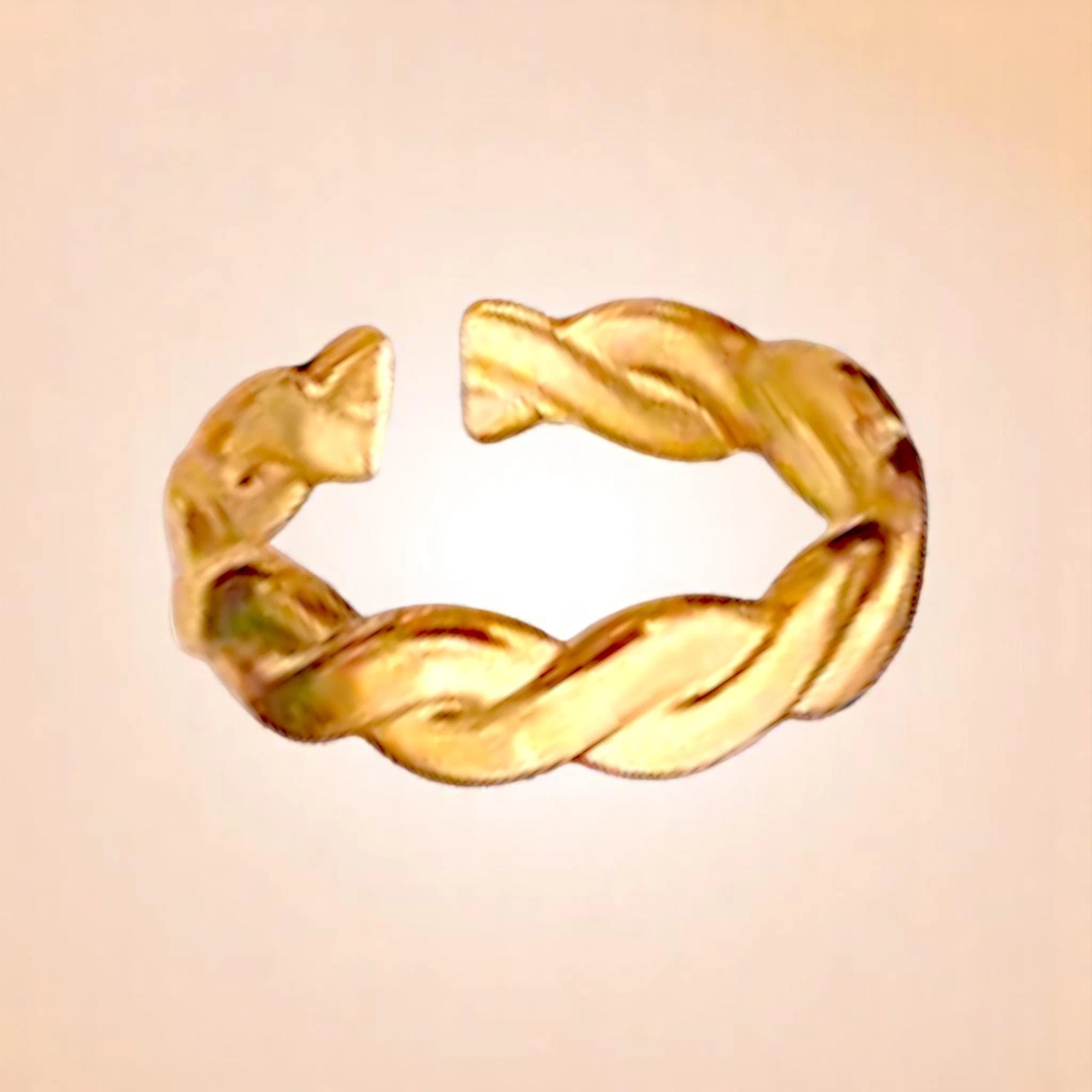Braided Gold Cuff Ring