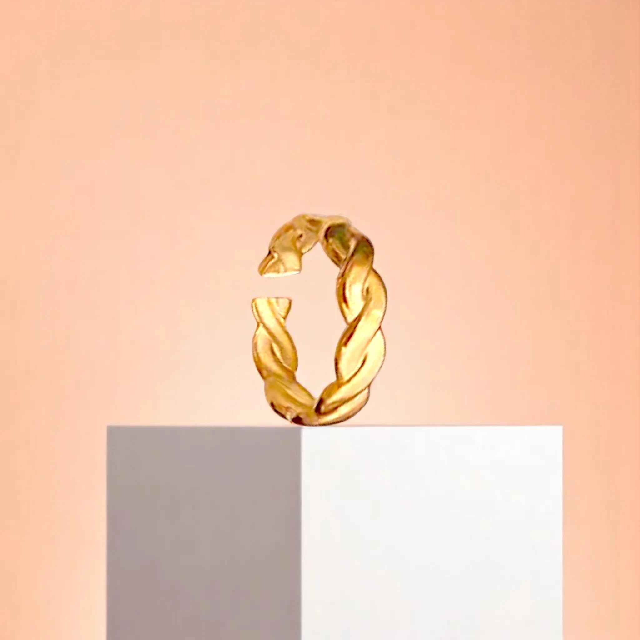 Braided Gold Cuff Ring