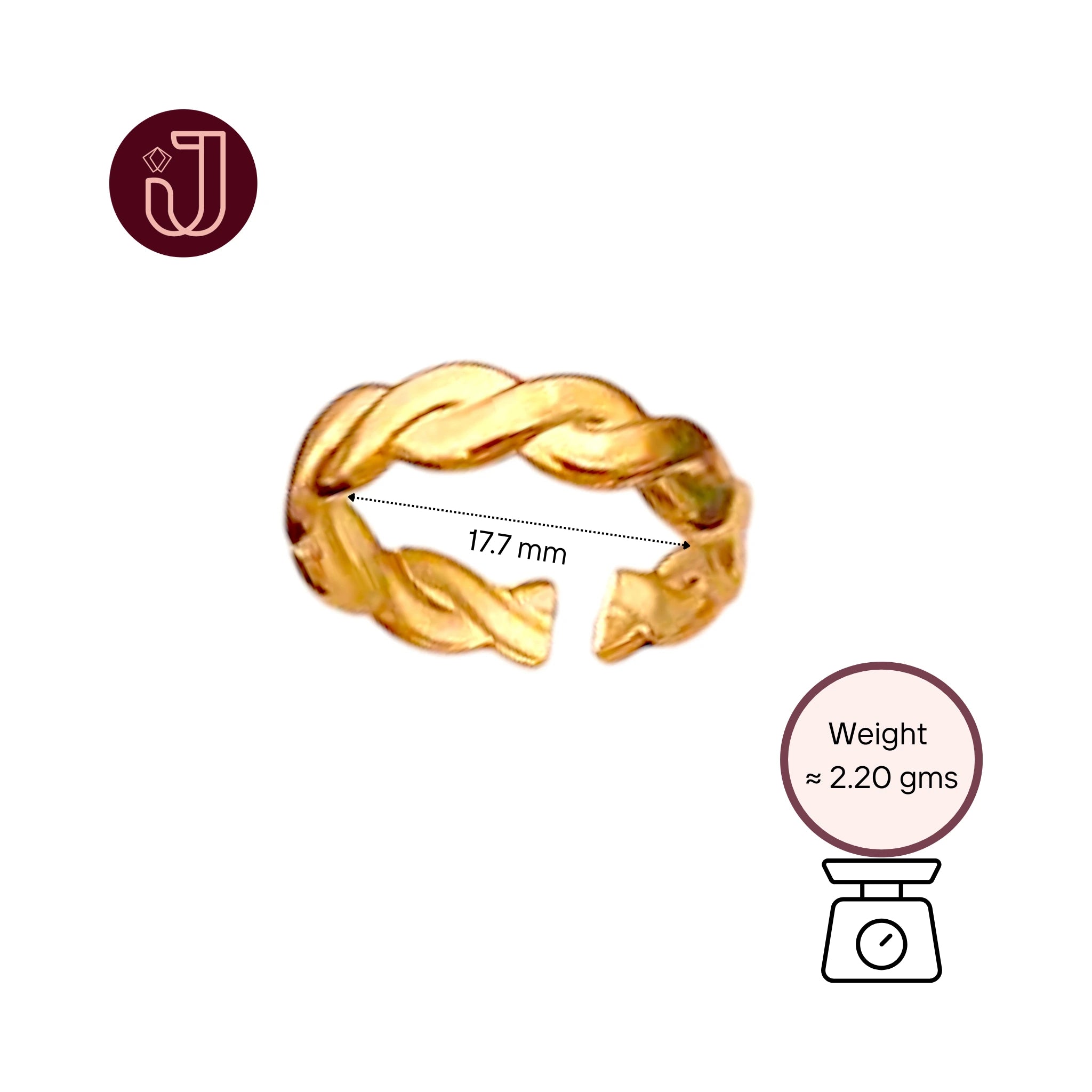 Braided Gold Cuff Ring