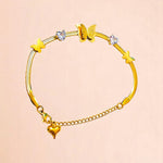 Bracelet on a color gradient of peach tones background.