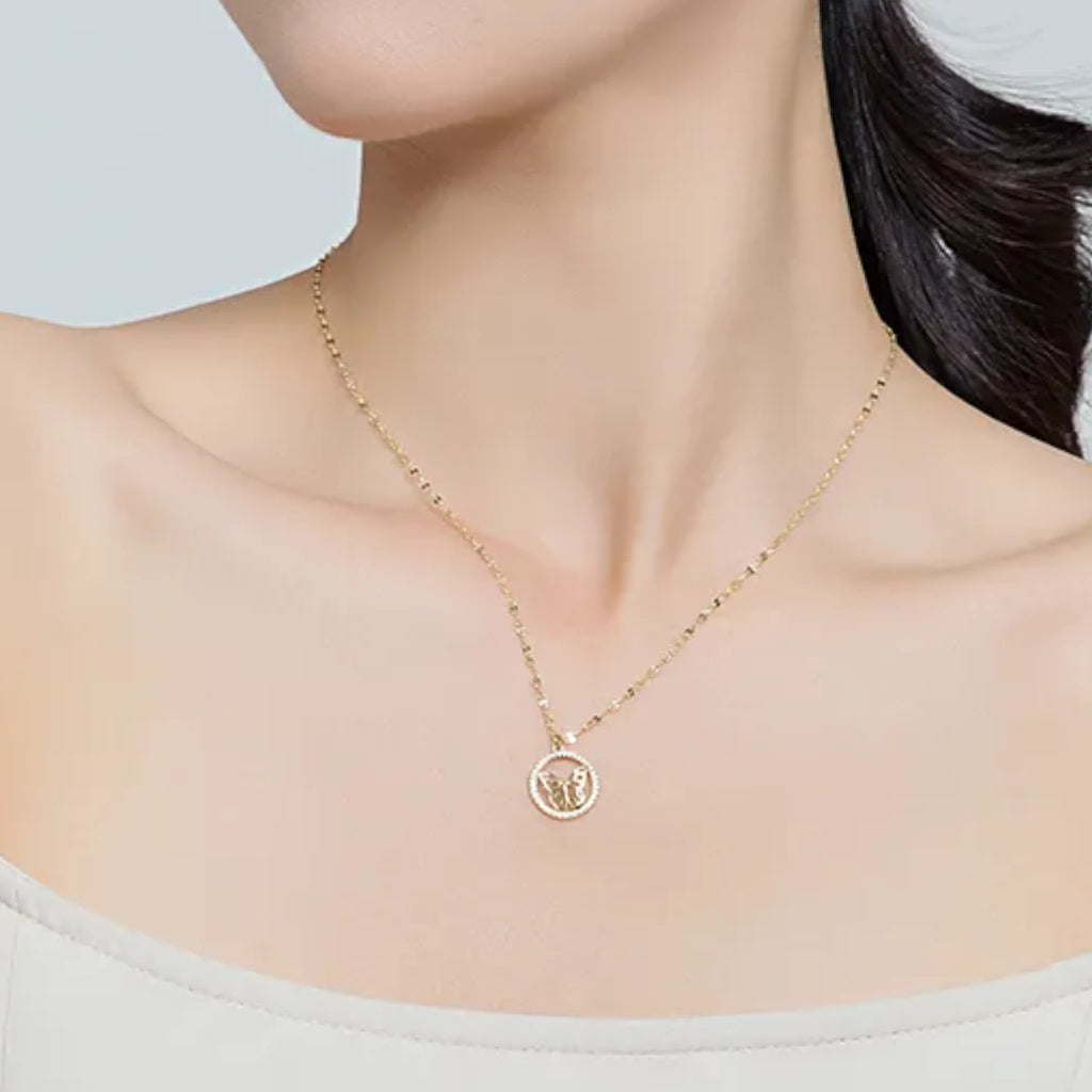 Butterfly Necklace with Crystals