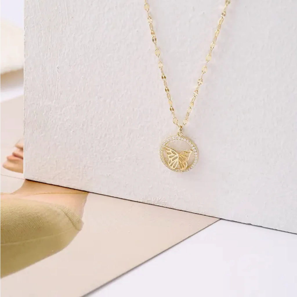 Butterfly Necklace with Crystals