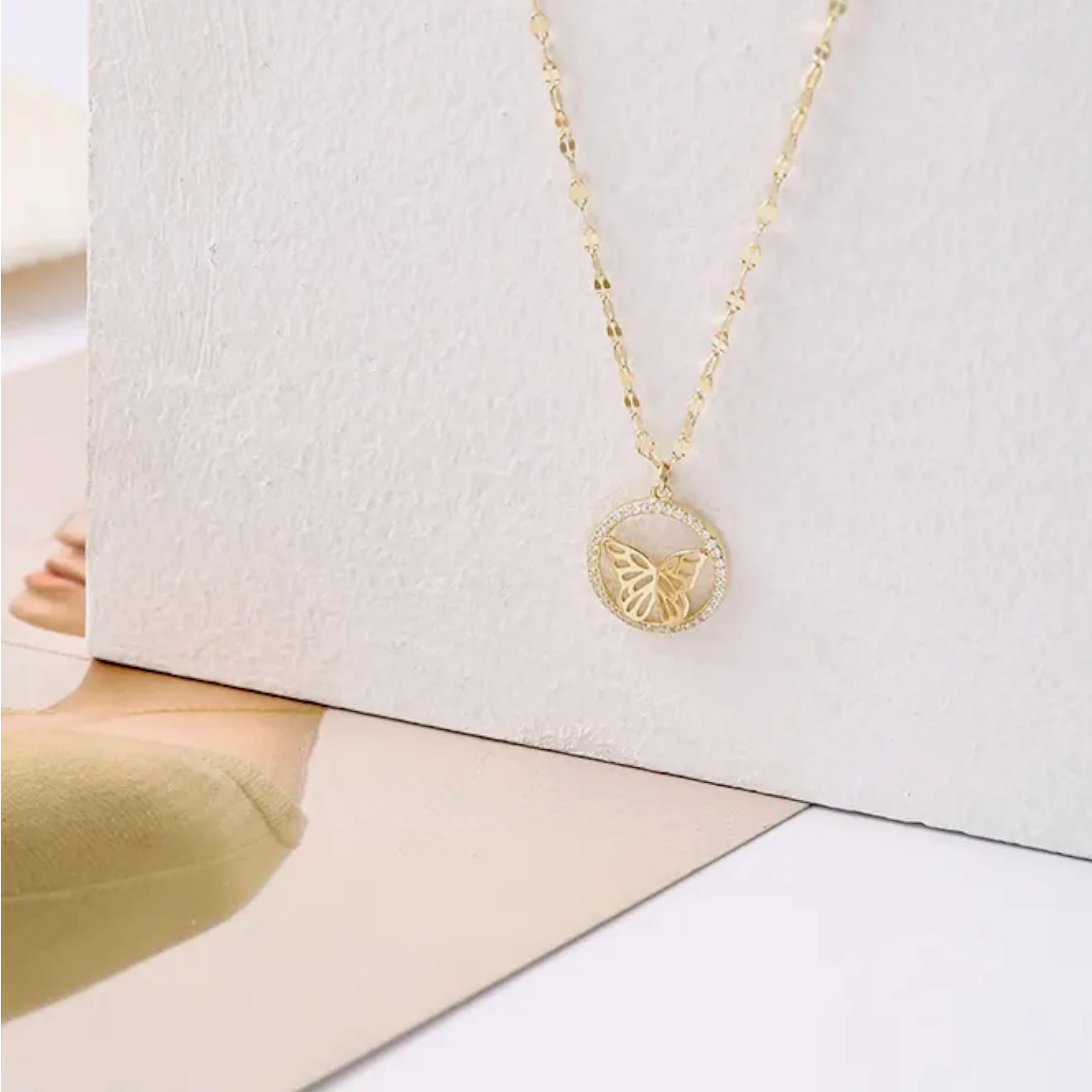 Butterfly Necklace with Crystals