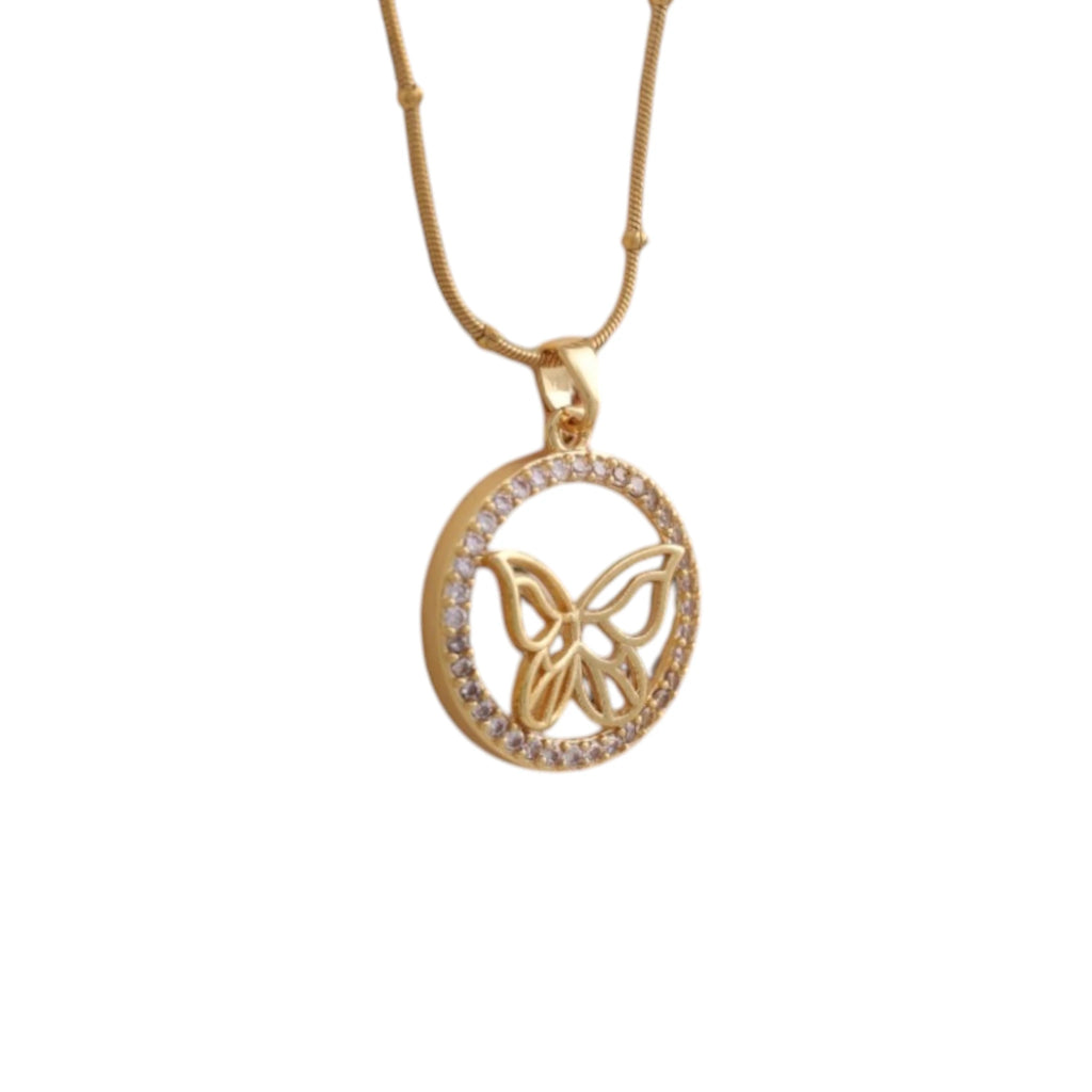 Butterfly Necklace with Crystals