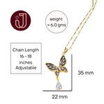 Butterfly Necklace with Cz Drop