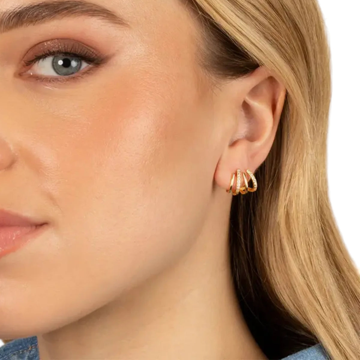 Crystal-Accented Stud Earrings