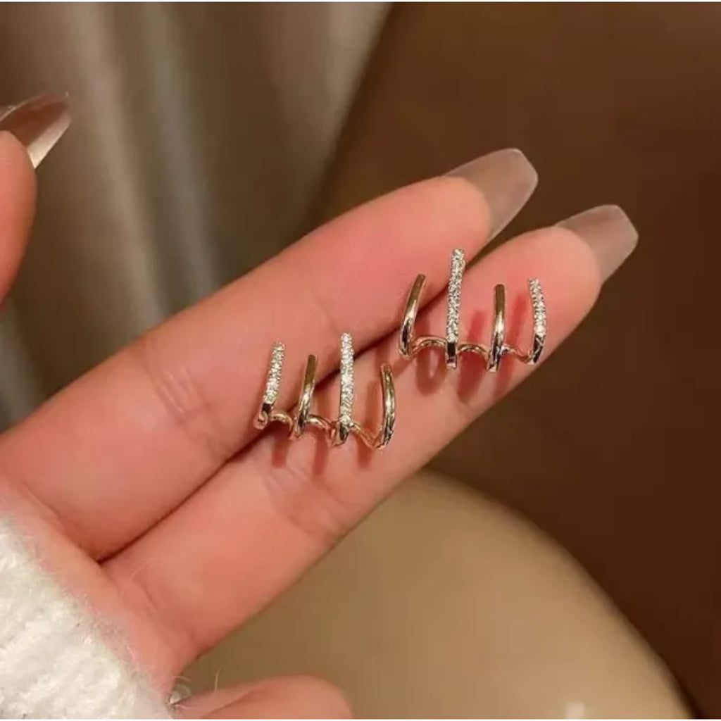 Crystal-Accented Stud Earrings