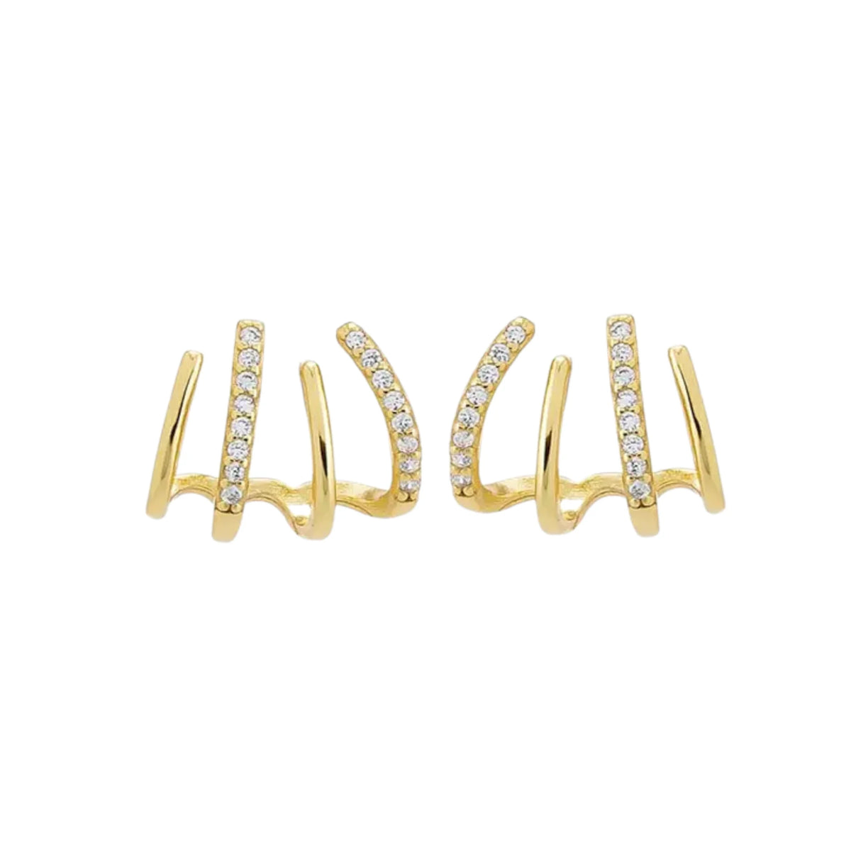 Crystal-Accented Stud Earrings