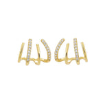 Crystal-Accented Stud Earrings