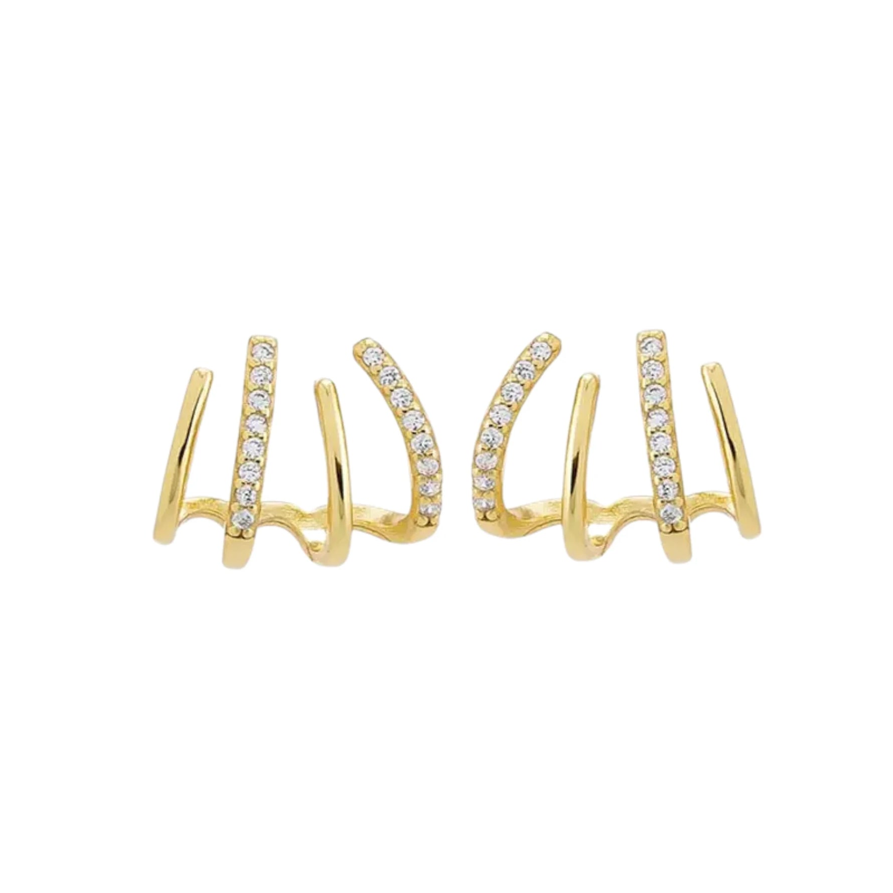 Crystal-Accented Stud Earrings