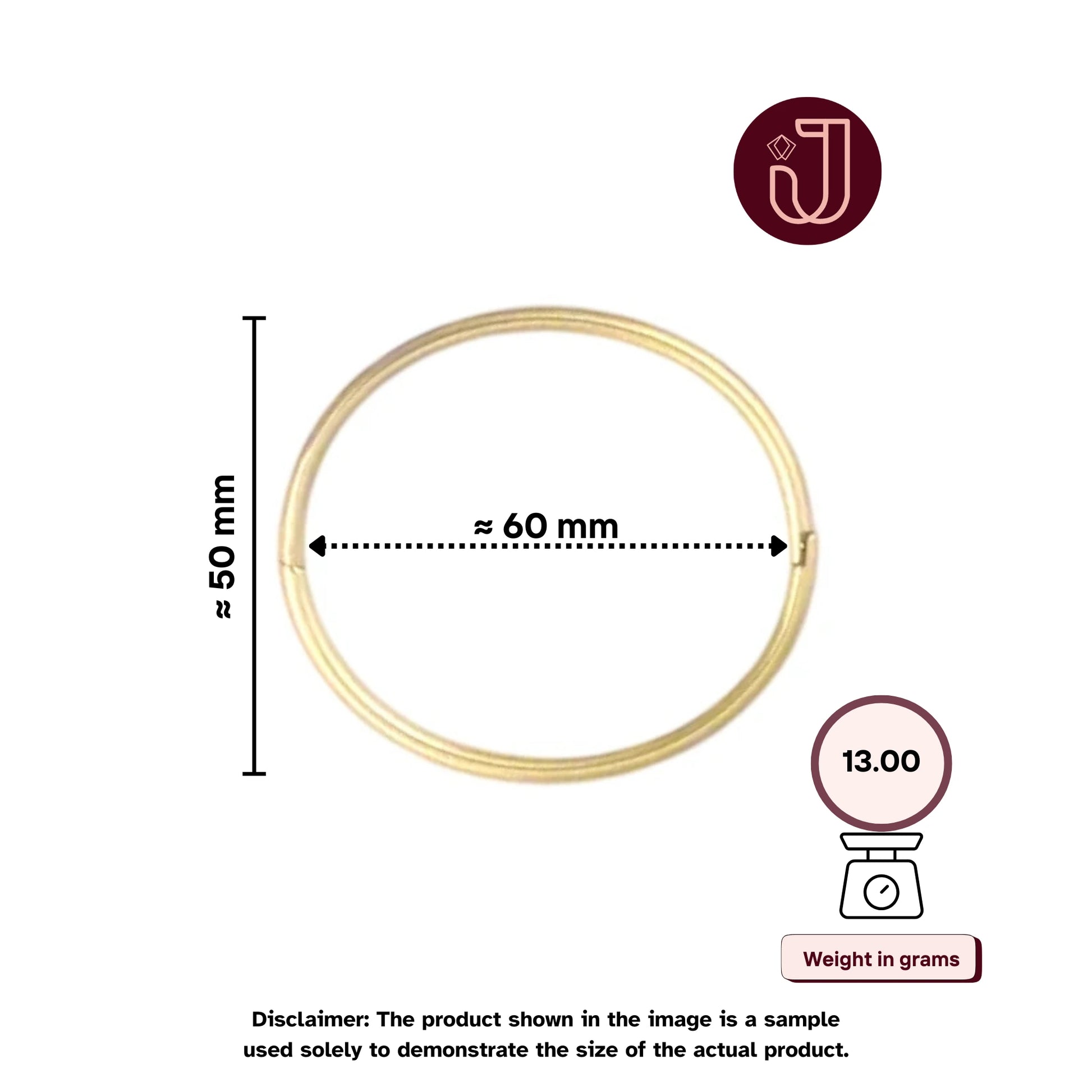 Bracelet with dimensions and weight details.