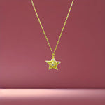 Crystal Star Necklace with CZ