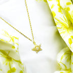 Crystal Star Necklace with CZ