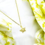 Crystal Star Necklace with CZ