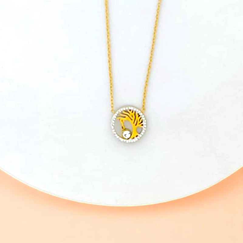 Crystal Tree Gold Necklace