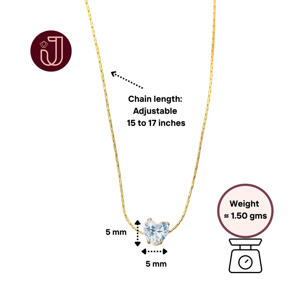 CZ Stone Gold Necklace
