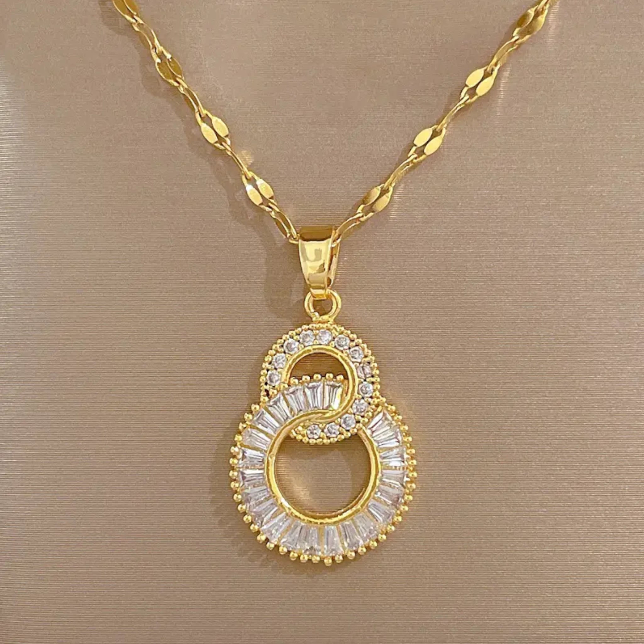 Double Circle 8 Pendant Necklace