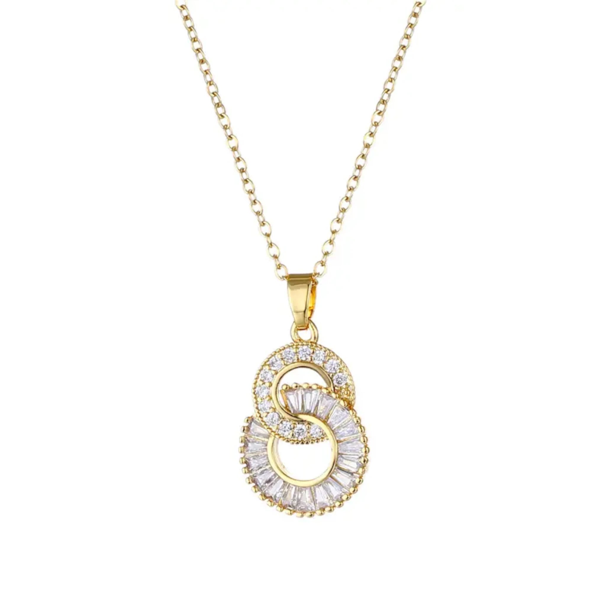 Double Circle 8 Pendant Necklace