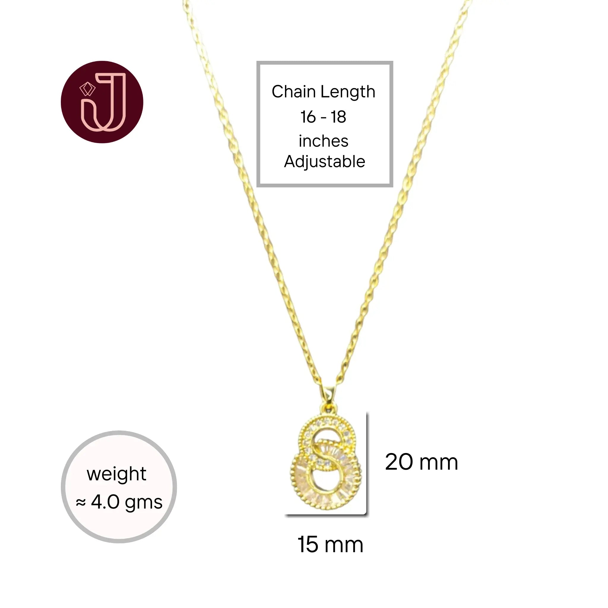 Double Circle 8 Pendant Necklace