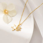 Dual Starfish Pendant Necklace