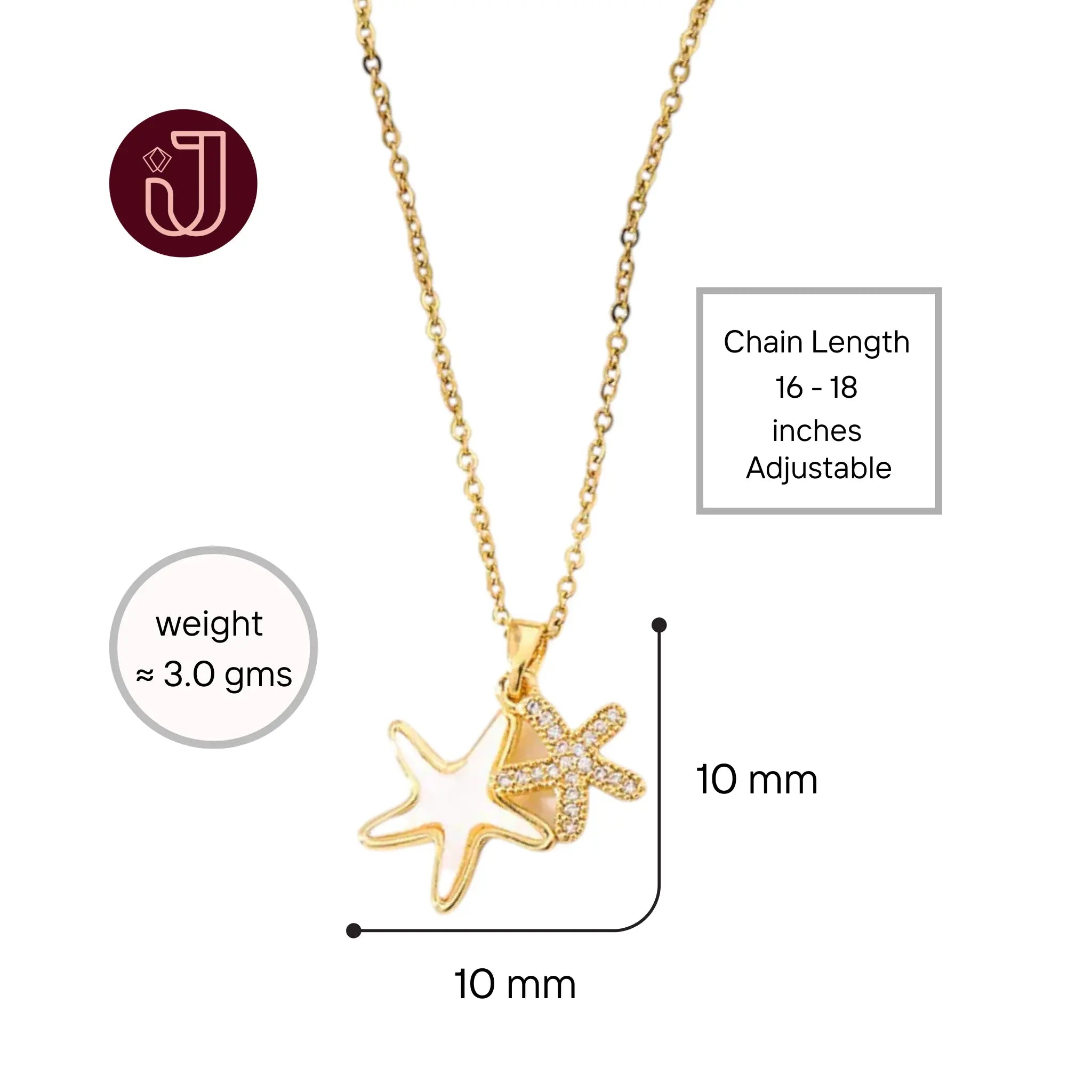 Dual Starfish Pendant Necklace