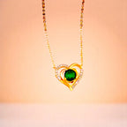 Emerald Crystal Hearts Necklace
