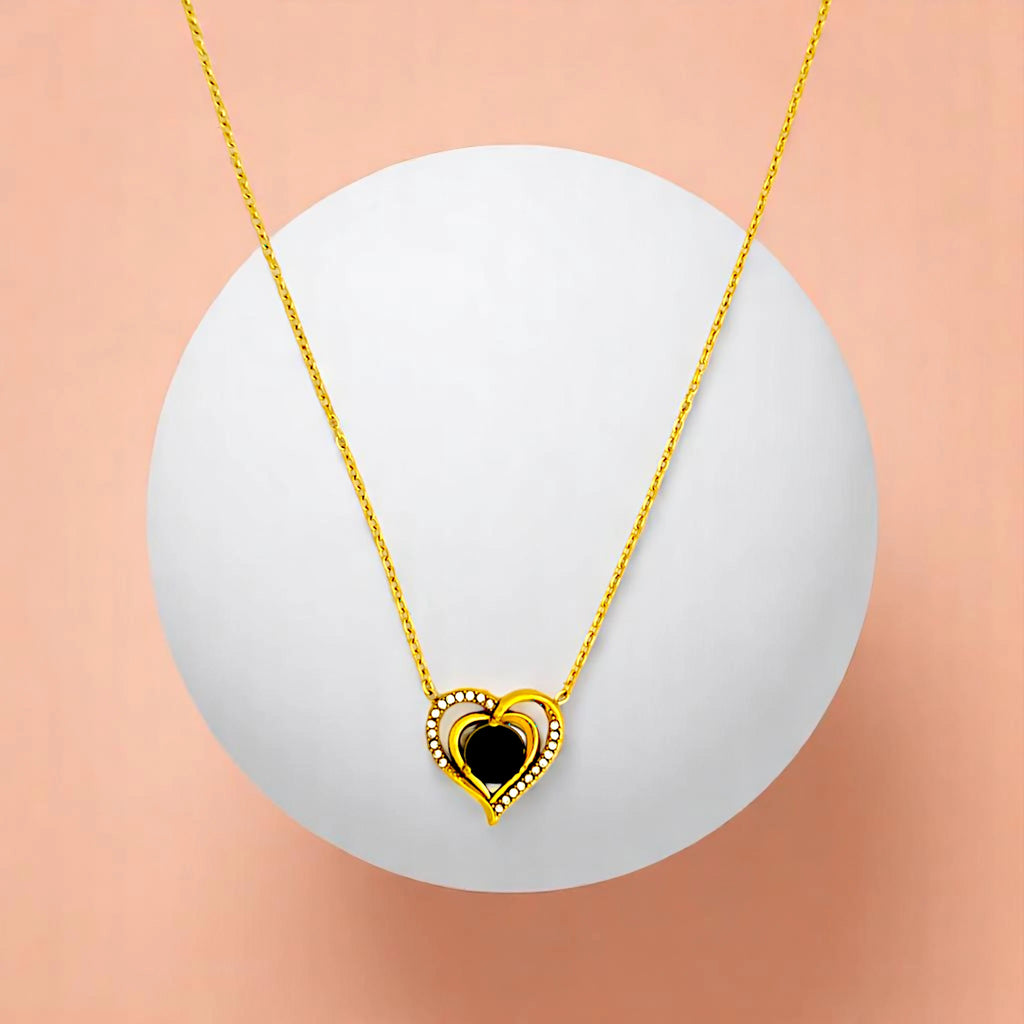 Emerald Crystal Hearts Necklace