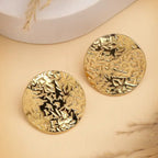 Embossed Round Stud Earrings