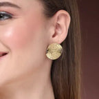 Embossed Round Stud Earrings